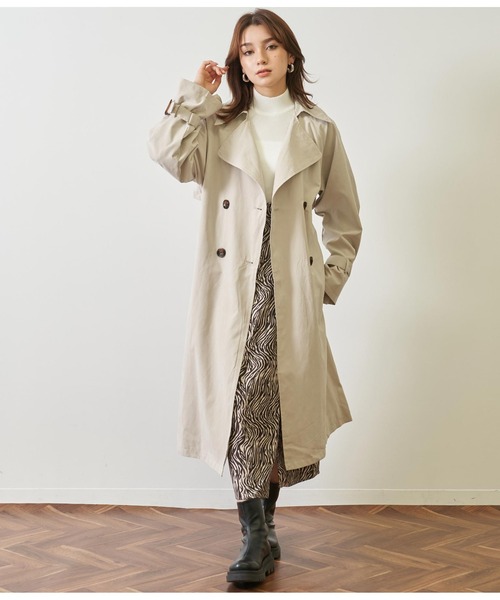 ANAP(アナップ)の「キャンディ袖ビックトレンチコート(トレンチコート・レディース・ベージュ/マスタード/アイボリー・FREE)」の2枚目の写真