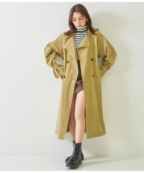 ANAP(アナップ)の「キャンディ袖ビックトレンチコート(トレンチコート・レディース・ベージュ/マスタード/アイボリー・FREE)」の12枚目の写真