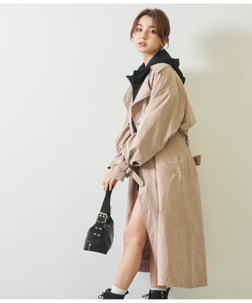 ANAP(アナップ)の「キャンディ袖ビックトレンチコート(トレンチコート・レディース・ベージュ/マスタード/アイボリー・FREE)」の8枚目の写真