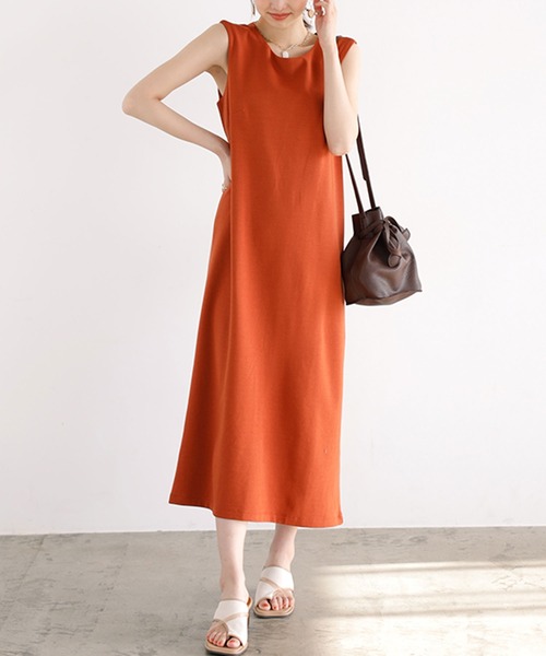 GeeRA(ジーラ)の「くるみボタンストレッチロングワンピース(ワンピース・レディース・ブルー/オレンジ/ブラック・LARGE/X-LARGE/SMALL/MEDIUM)」の18枚目の写真