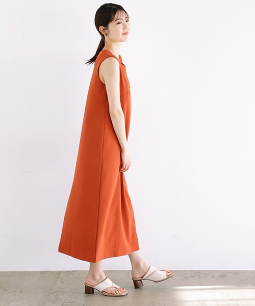 GeeRA(ジーラ)の「くるみボタンストレッチロングワンピース(ワンピース・レディース・ブルー/オレンジ/ブラック・LARGE/X-LARGE/SMALL/MEDIUM)」の17枚目の写真