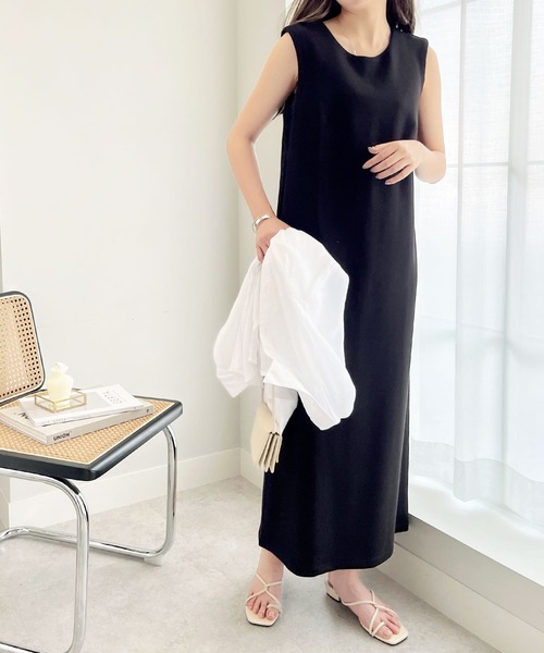 GeeRA(ジーラ)の「くるみボタンストレッチロングワンピース(ワンピース・レディース・ブルー/オレンジ/ブラック・LARGE/X-LARGE/SMALL/MEDIUM)」の13枚目の写真