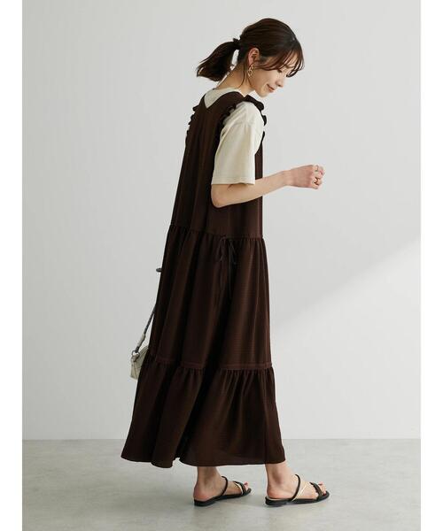 ESCAR（エスカー）の「■ESCAR ドロストギャザーワンピース（ワンピース・レディース・ブラウン/ブラック・FREE）」の18枚目の写真