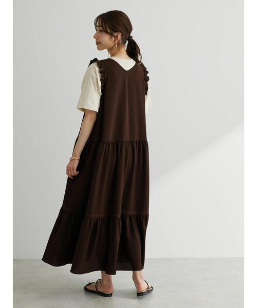 ESCAR（エスカー）の「■ESCAR ドロストギャザーワンピース（ワンピース・レディース・ブラウン/ブラック・FREE）」の17枚目の写真