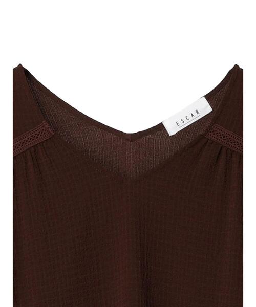 ESCAR（エスカー）の「■ESCAR ドロストギャザーワンピース（ワンピース・レディース・ブラウン/ブラック・FREE）」の19枚目の写真