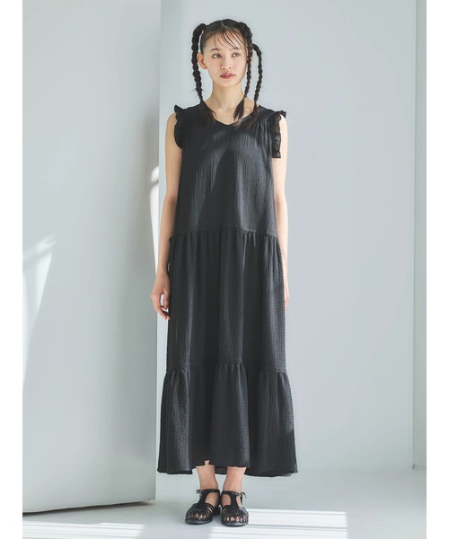 ESCAR（エスカー）の「■ESCAR ドロストギャザーワンピース（ワンピース・レディース・ブラウン/ブラック・FREE）」の3枚目の写真