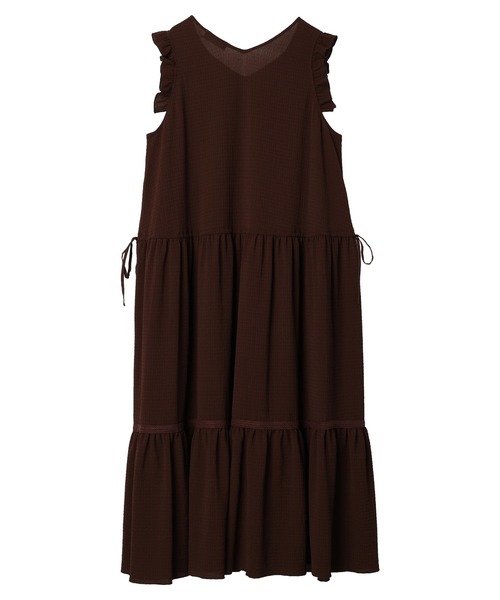 ESCAR（エスカー）の「■ESCAR ドロストギャザーワンピース（ワンピース・レディース・ブラウン/ブラック・FREE）」の6枚目の写真