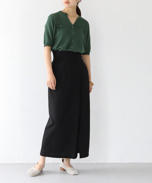 HER CLOSET（ハークローゼット）の「【shemoshelly】WEB限定ポケットデザインサマーニットカーディガントップス 新色追加（カーディガン/ボレロ・レディース・レッド/グリーン/ブルー/アイボリー/ブラック・M）」の21枚目の写真