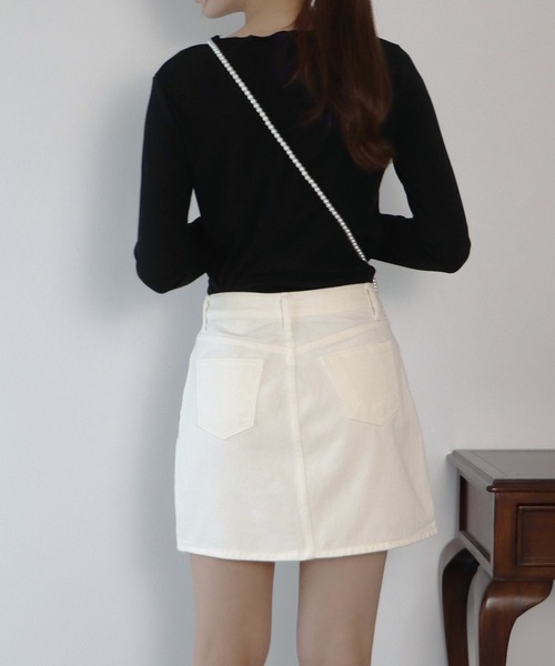 BLUEEAST（ブルーイースト）の「台形デニムミニスカート（デニムスカート・レディース・ブラック/グレー/ブルー/アイボリー・MEDIUM）」の15枚目の写真