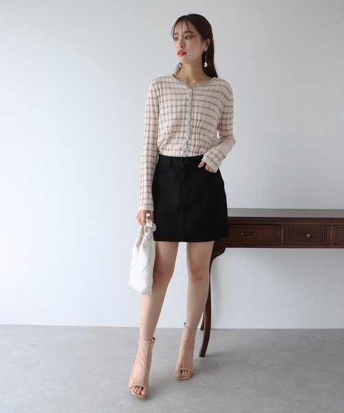 BLUEEAST（ブルーイースト）の「台形デニムミニスカート（デニムスカート・レディース・ブラック/グレー/ブルー/アイボリー・MEDIUM）」の16枚目の写真