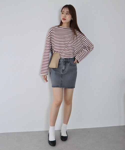 BLUEEAST（ブルーイースト）の「台形デニムミニスカート（デニムスカート・レディース・ブラック/グレー/ブルー/アイボリー・MEDIUM）」の22枚目の写真