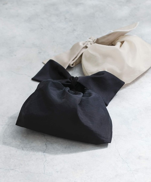 URBAN RESEARCH ROSSO WOMEN(アーバンリサーチ ロッソ)の「kaene オーガンジー重ねリボンバッグ(ハンドバッグ・レディース・ベージュ系その他/ブラック・FREE)」の5枚目の写真