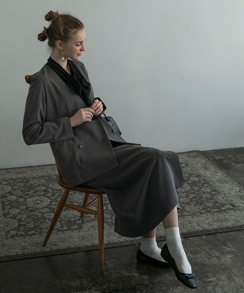 BONLECILL noir（ボンルシールノワール）の「【BONLECILL noir】2way ボリュームスリーブ ボウタイギャザーブラウス（シャツ/ブラウス・レディース・ブルー/オフホワイト/ブラック/ネイビー・FREE）」の20枚目の写真