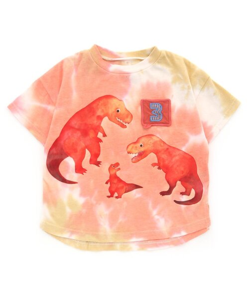 BIT'Z(ビッツ)の「3柄恐竜タイダイプリントTシャツ(Tシャツ/カットソー・キッズ・グリーン/オレンジ/ブルー・100/110/95/80/120/90)」の3枚目の写真