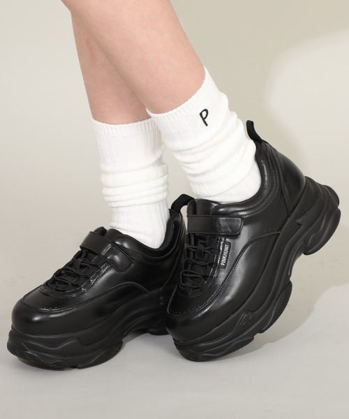 PINKHUNT（ピンクハント）の「PINKHUNT リブ編みクルーソックス 7842（ソックス/靴下・キッズ・グリーン/ブラック/ホワイト・17-20/21-24cm）」の5枚目の写真