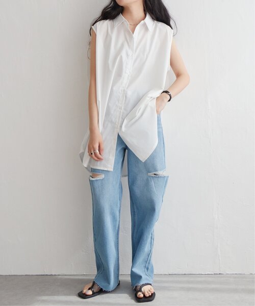 VENCEEXCHANGE(ヴァンスエクスチェンジ)の「マルチウェイショルダーカットシャツ(シャツ/ブラウス・レディース・ブラック/オフホワイト/イエロー・FREE)」の14枚目の写真