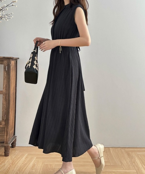 ECLIN(エクラン)の「フレンチスリーブバックリボンマキシ丈ワッシャーワンピース(ワンピース・レディース・グレー/ブラック/ベージュ/パープル/ブルー/グリーン・FREE)」の21枚目の写真