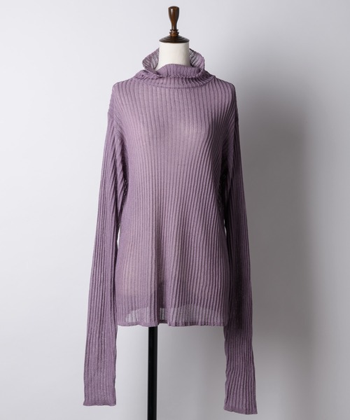 LA BELLE ETUDE(ラベルエチュード)の「シアーリブタートルニット(Tシャツ/カットソー・レディース・モカ/パープル/ブラック・FREE)」の7枚目の写真