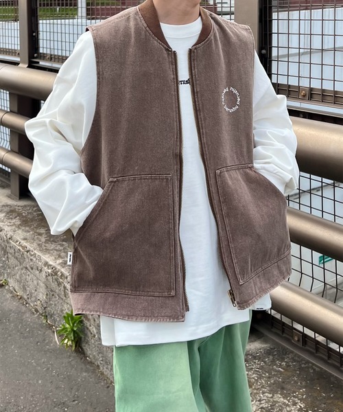 Perushu（ペルーシュ）の「ヴィンテージライクダックベスト（ベスト・メンズ・ライトブラウン/ブラック/ネイビー・MEDIUM/LARGE）」の3枚目の写真