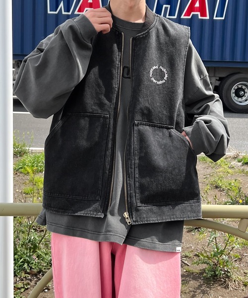 Perushu（ペルーシュ）の「ヴィンテージライクダックベスト（ベスト・メンズ・ライトブラウン/ブラック/ネイビー・MEDIUM/LARGE）」の9枚目の写真