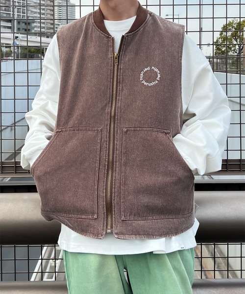 Perushu（ペルーシュ）の「ヴィンテージライクダックベスト（ベスト・メンズ・ライトブラウン/ブラック/ネイビー・MEDIUM/LARGE）」の18枚目の写真