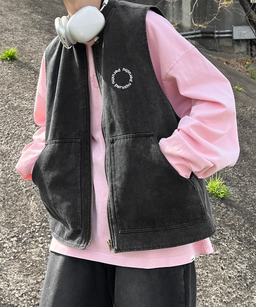 Perushu（ペルーシュ）の「ヴィンテージライクダックベスト（ベスト・メンズ・ライトブラウン/ブラック/ネイビー・MEDIUM/LARGE）」の5枚目の写真