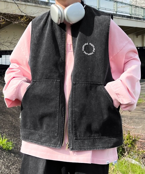 Perushu（ペルーシュ）の「ヴィンテージライクダックベスト（ベスト・メンズ・ライトブラウン/ブラック/ネイビー・MEDIUM/LARGE）」の4枚目の写真