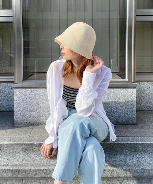 Chillfar（チルファー）の「チューリップベルハット（ハット・レディース・ベージュ/アイボリー/ブラック・FREE）」の6枚目の写真