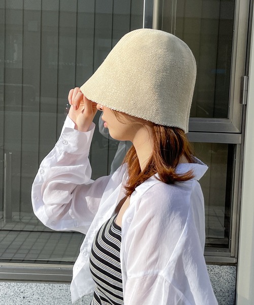 Chillfar（チルファー）の「チューリップベルハット（ハット・レディース・ベージュ/アイボリー/ブラック・FREE）」の4枚目の写真