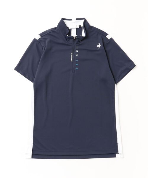 le coq sportif GOLF(ルコックスポルティフゴルフ)の「ハーフジップ半袖シャツ (吸汗速乾/UV CUT(UPF50+)(Tシャツ/カットソー・メンズ・オレンジ/ネイビー/グリーン/ホワイト・L/XL/M)」の3枚目の写真