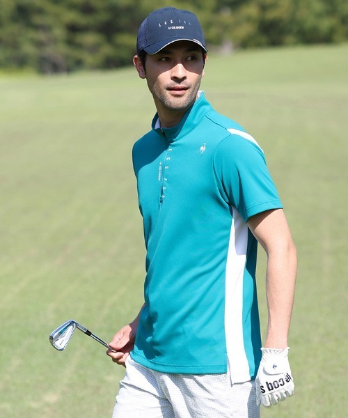 le coq sportif GOLF(ルコックスポルティフゴルフ)の「ハーフジップ半袖シャツ (吸汗速乾/UV CUT(UPF50+)(Tシャツ/カットソー・メンズ・オレンジ/ネイビー/グリーン/ホワイト・L/XL/M)」の20枚目の写真