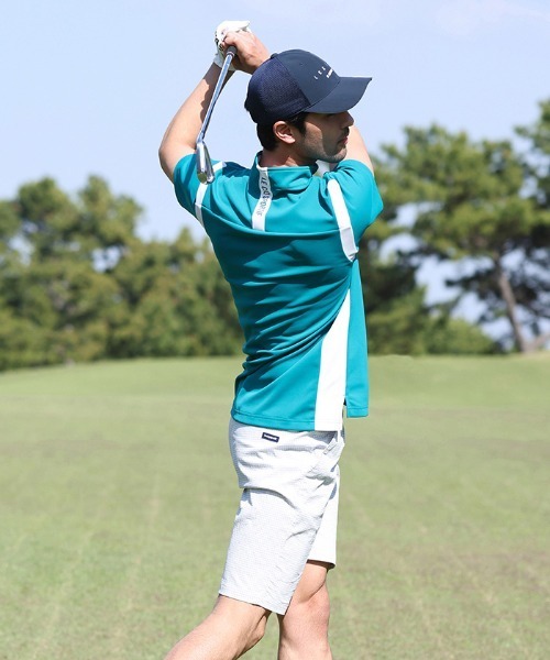 le coq sportif GOLF(ルコックスポルティフゴルフ)の「ハーフジップ半袖シャツ (吸汗速乾/UV CUT(UPF50+)(Tシャツ/カットソー・メンズ・オレンジ/ネイビー/グリーン/ホワイト・L/XL/M)」の16枚目の写真