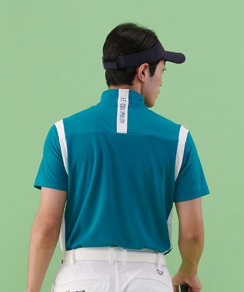 le coq sportif GOLF(ルコックスポルティフゴルフ)の「ハーフジップ半袖シャツ (吸汗速乾/UV CUT(UPF50+)(Tシャツ/カットソー・メンズ・オレンジ/ネイビー/グリーン/ホワイト・L/XL/M)」の14枚目の写真