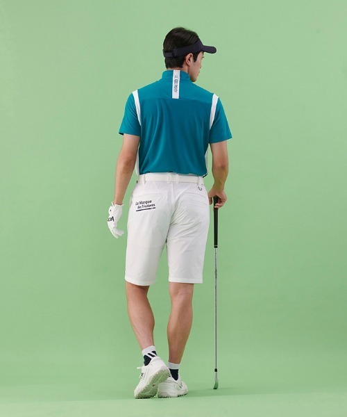 le coq sportif GOLF(ルコックスポルティフゴルフ)の「ハーフジップ半袖シャツ (吸汗速乾/UV CUT(UPF50+)(Tシャツ/カットソー・メンズ・オレンジ/ネイビー/グリーン/ホワイト・L/XL/M)」の9枚目の写真