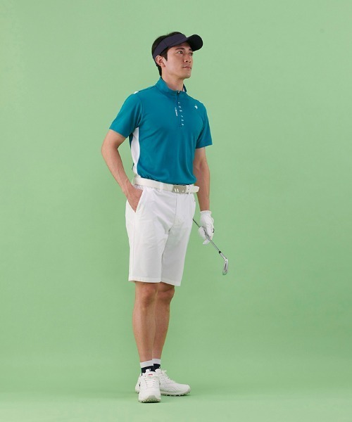 le coq sportif GOLF(ルコックスポルティフゴルフ)の「ハーフジップ半袖シャツ (吸汗速乾/UV CUT(UPF50+)(Tシャツ/カットソー・メンズ・オレンジ/ネイビー/グリーン/ホワイト・L/XL/M)」の8枚目の写真