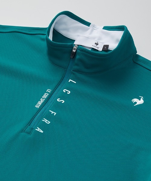 le coq sportif GOLF(ルコックスポルティフゴルフ)の「ハーフジップ半袖シャツ (吸汗速乾/UV CUT(UPF50+)(Tシャツ/カットソー・メンズ・オレンジ/ネイビー/グリーン/ホワイト・L/XL/M)」の7枚目の写真