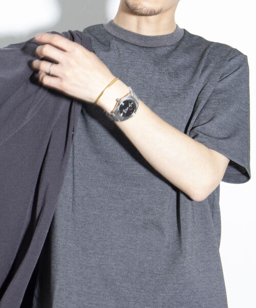 GLOSTER(グロスター)の「【GLOSTER/グロスター】クルーネック ジャケT 半袖Tシャツ(Tシャツ/カットソー・メンズ・チャコールグレー/オフホワイト/ネイビー・S/M/L)」の1枚目の写真
