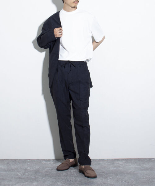 GLOSTER(グロスター)の「【GLOSTER/グロスター】クルーネック ジャケT 半袖Tシャツ(Tシャツ/カットソー・メンズ・チャコールグレー/オフホワイト/ネイビー・S/M/L)」の9枚目の写真