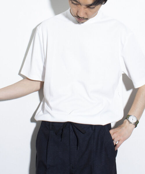 GLOSTER(グロスター)の「【GLOSTER/グロスター】クルーネック ジャケT 半袖Tシャツ(Tシャツ/カットソー・メンズ・チャコールグレー/オフホワイト/ネイビー・S/M/L)」の10枚目の写真