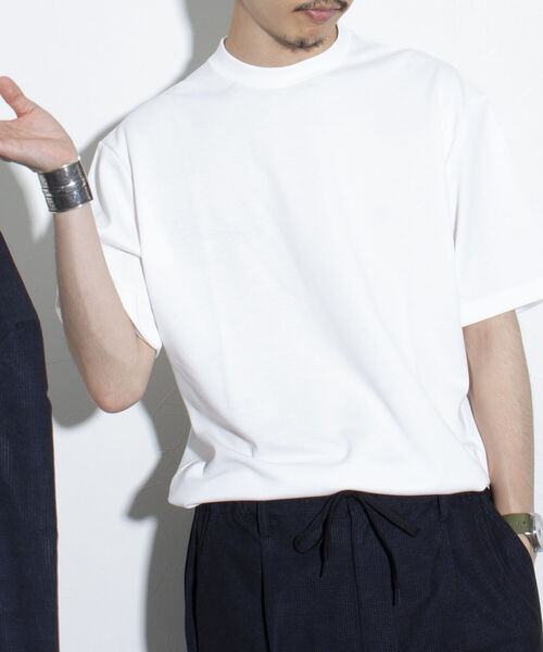 GLOSTER(グロスター)の「【GLOSTER/グロスター】クルーネック ジャケT 半袖Tシャツ(Tシャツ/カットソー・メンズ・チャコールグレー/オフホワイト/ネイビー・S/M/L)」の12枚目の写真