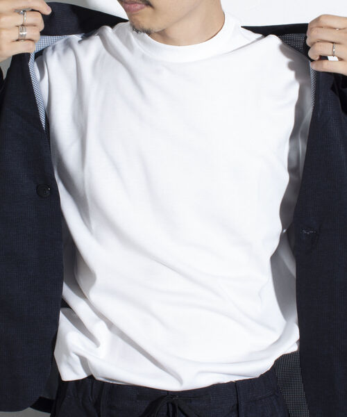 GLOSTER(グロスター)の「【GLOSTER/グロスター】クルーネック ジャケT 半袖Tシャツ(Tシャツ/カットソー・メンズ・チャコールグレー/オフホワイト/ネイビー・S/M/L)」の15枚目の写真