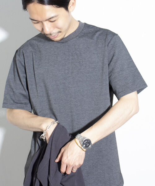GLOSTER(グロスター)の「【GLOSTER/グロスター】クルーネック ジャケT 半袖Tシャツ(Tシャツ/カットソー・メンズ・チャコールグレー/オフホワイト/ネイビー・S/M/L)」の18枚目の写真