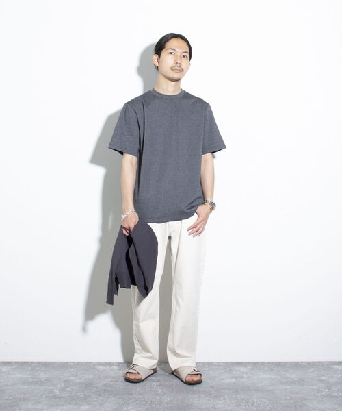 GLOSTER(グロスター)の「【GLOSTER/グロスター】クルーネック ジャケT 半袖Tシャツ(Tシャツ/カットソー・メンズ・チャコールグレー/オフホワイト/ネイビー・S/M/L)」の21枚目の写真