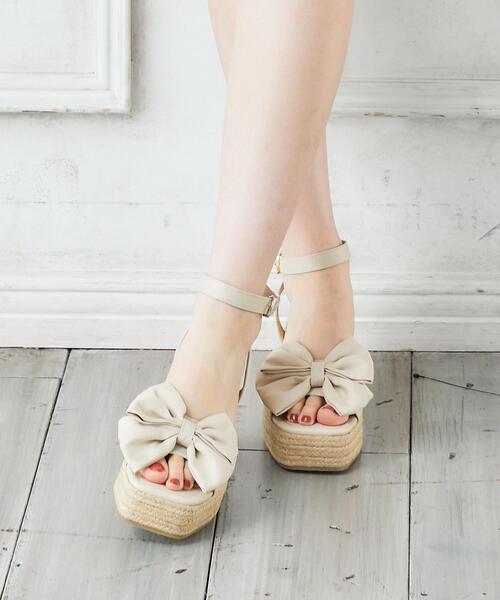 INGNI（イング）の「ビッグリボンジュートサンダル（サンダル・レディース・ブラック/ベージュ・M/L）」の12枚目の写真