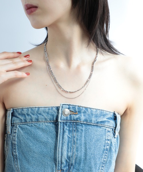 Nei nor（ネイナー）の「【Nei/nor】ネックレス 2tone NnNE-0039 G/S（ネックレス・レディース・シルバー/ゴールド・FREE）」の5枚目の写真