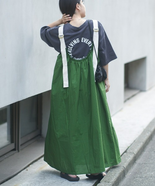 CIAOPANIC TYPY（チャオパニックティピー）の「コットンワッシャー太ベルトワンピース（ワンピース・レディース・ホワイト/ブラック/カーキ/オレンジ・ONE SIZE）」の3枚目の写真