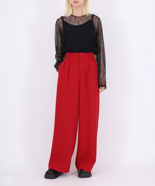 PUNYUS（プニュズ）の「2タックバギーパンツ（その他パンツ・レディース・パープル/レッド/ブラック/グリーン/ブルー/ブラウン/ピンク/ダークグリーン・2/4/3/1）」の9枚目の写真