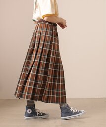 DOUBLE NAME | チェックワイドプリーツスカート(スカート)
