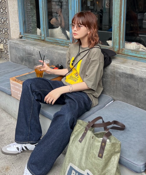shesame(シーセム)の「グラフィックTシャツ(Tシャツ/カットソー・レディース・オートミール/カーキ/ブラック・フリー)」の8枚目の写真