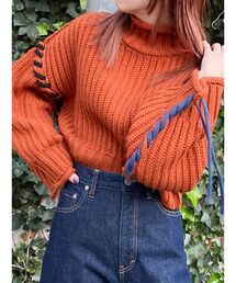 MURUA | アシメレースアップステッチニット(ニット/セーター)